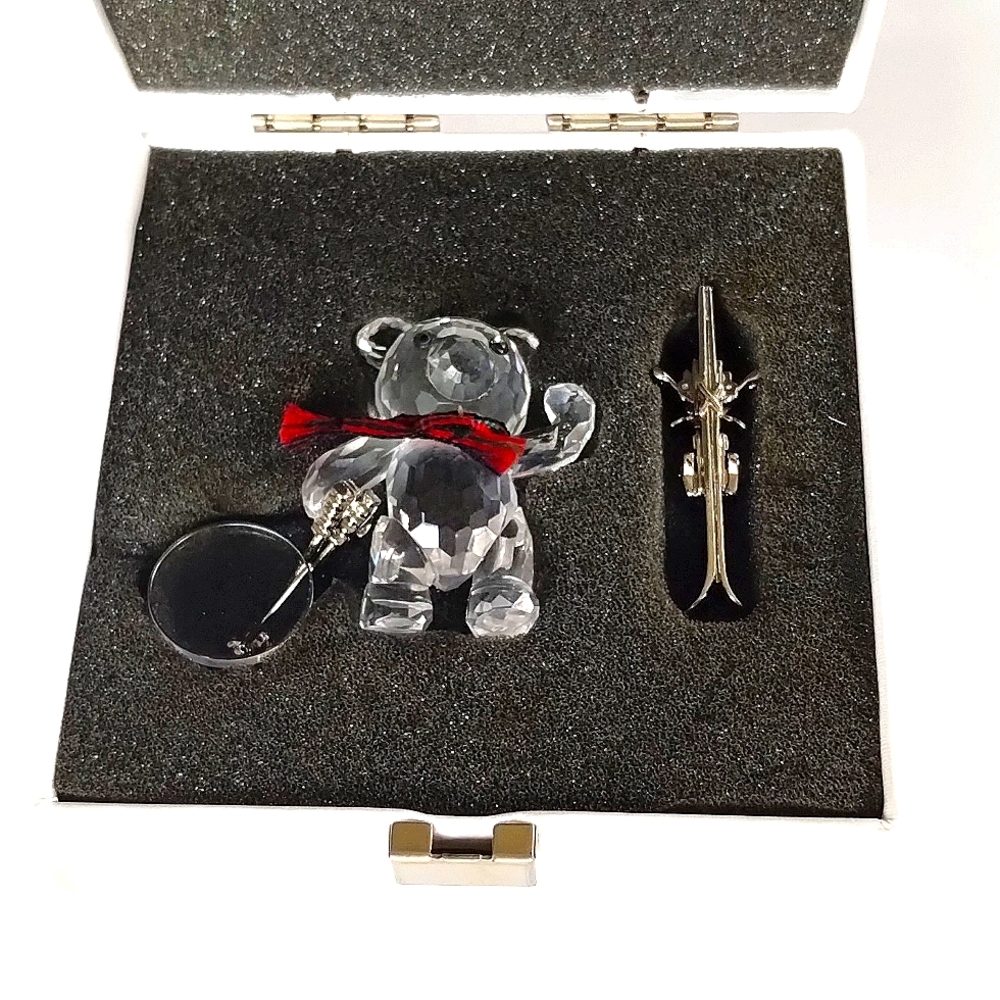 Swarovski Kris Bear and Ski's Original Box.Rare